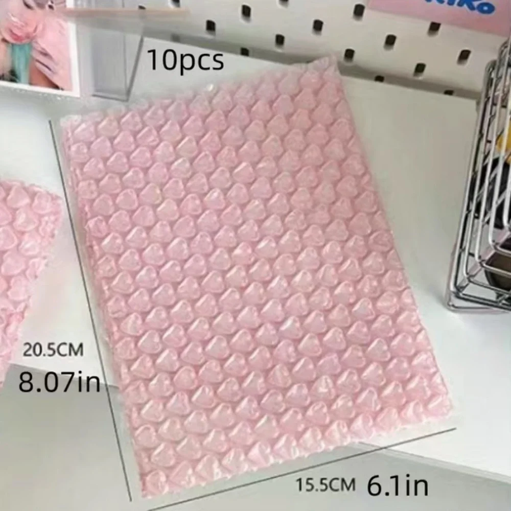 10pcs Pink Heart Shaped Bubble Film Bags - Picture 4 of 5